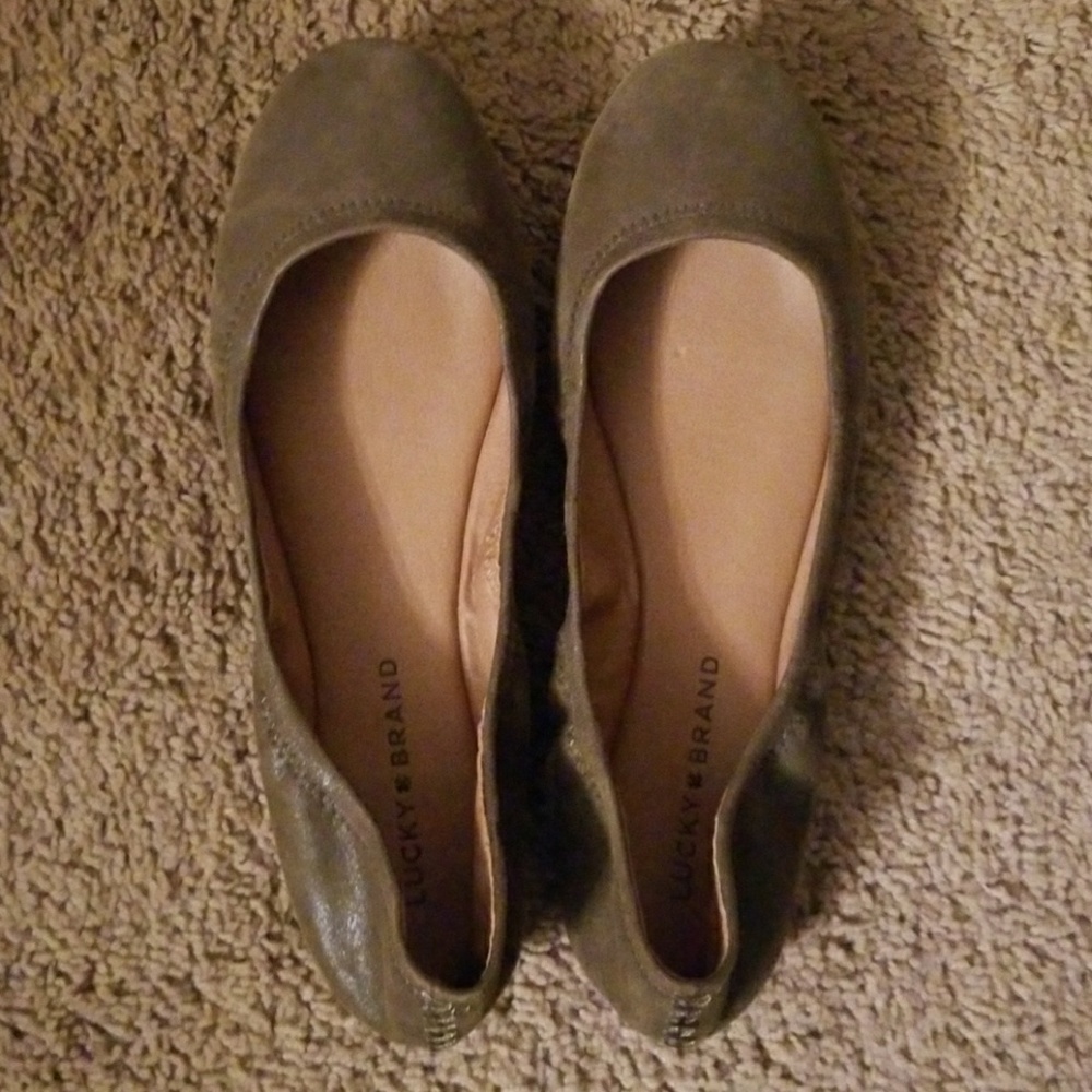 Olive green lucky flats